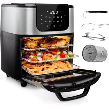Freidora Multifunción y Horno de Aire Caliente sin Aceite 11L Pantalla Táctil Princess 182075
